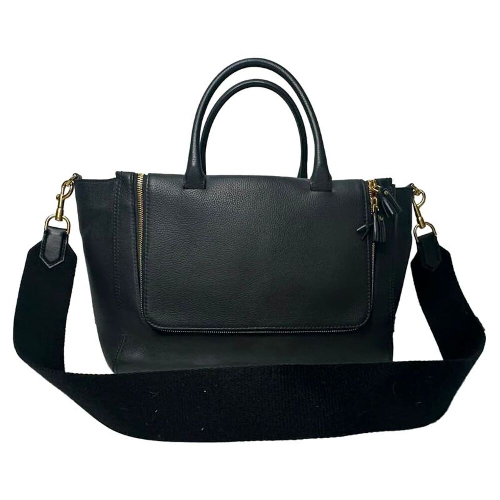 Anya Hindmarch Top Handle Bag in Black Leather